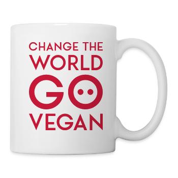 CHANGE THE WORLD GO VEGAN white - Mug blanc - blanc - Droite