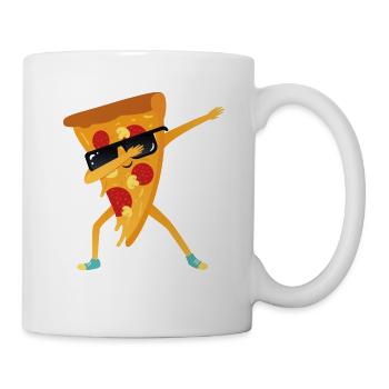 Dabbing Pizza With Sunglasses - Dab Dance Gift - Mug blanc - blanc - Droite