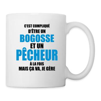 c'est compliqué d'être un bogosse et un pêcheur - Mug blanc - blanc - Droite