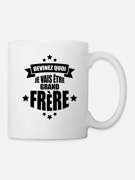 devinez quoi je vais être grand frère - Mug blanc - blanc