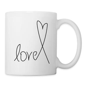 "love" Herz Geschenk Idee - Tasse - Weiß - Rechts