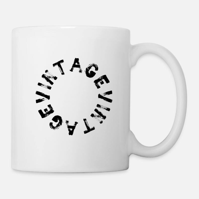 Vintage logo noir - Mug blanc - blanc