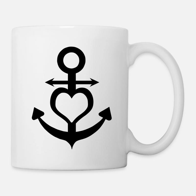 Anker Herz / Liebe & Hoffnung 1c - Tasse - Weiß