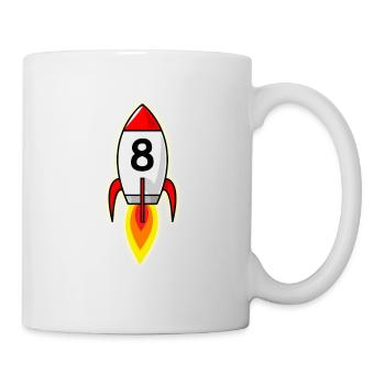 Rocket Boy 8th Birthday Girl Gift - Mug - white - Right