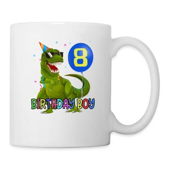 8 years T-Rex dino 8th birthday boy gift - Mug - white - Right