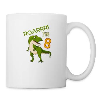 8 ans T-Rex Dino 8ème anniversaire jeune cadeau - Mug blanc - blanc - Droite
