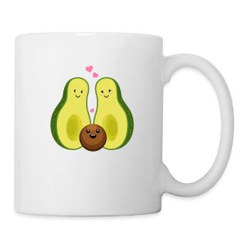 Avocado Familie Baby schwanger Babyparty Geschenk - Tasse - Weiß - Rechts