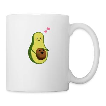 Avocado Mama schwanger Baby Babyparty Geschenk - Tasse - Weiß - Rechts