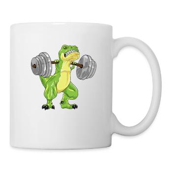 T-Rex Dino Squats Workout Bodybuilder Gift - Mug - white - Right