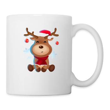 Reindeer with cap girlfriend christmas gift - Mug - white - Right