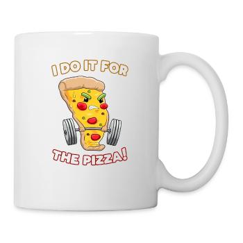 Soulevé de terre pour le cadeau d'amant de pizza de gymnase de pizza - Mug blanc - blanc - Droite
