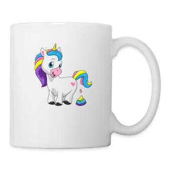 Einhorn Regenbogen Scheiße Einhornkacke Geschenk - Tasse - Weiß - Rechts