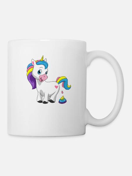 Unicorn rainbow shit unicorn shit gift - Mug - white