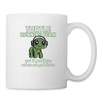 Schildkröte Laufgruppe Team joggen Läufer Geschenk - Tasse - Weiß - Rechts