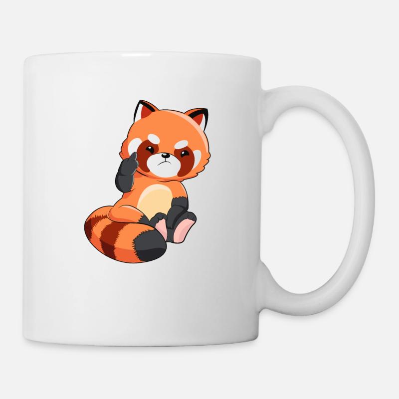 Red Panda Evil Middle Finger Panda Bear Gift - Mug - white