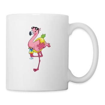 Sommer Urlaub Ananas cooles Flamingo Geschenk - Tasse - Weiß - Rechts
