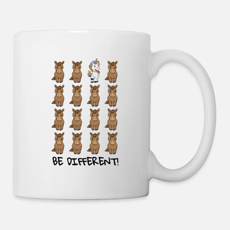 Être différent cadeau licorne chevaux LGBT autisme - Mug blanc - blanc