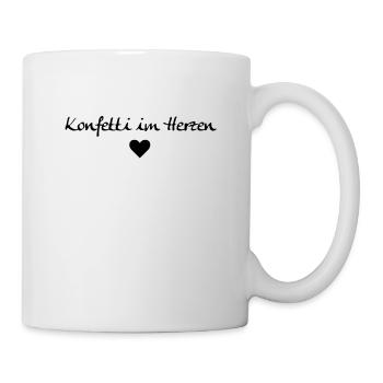 Konfetti im Herzen - Tasse - Weiß - Rechts