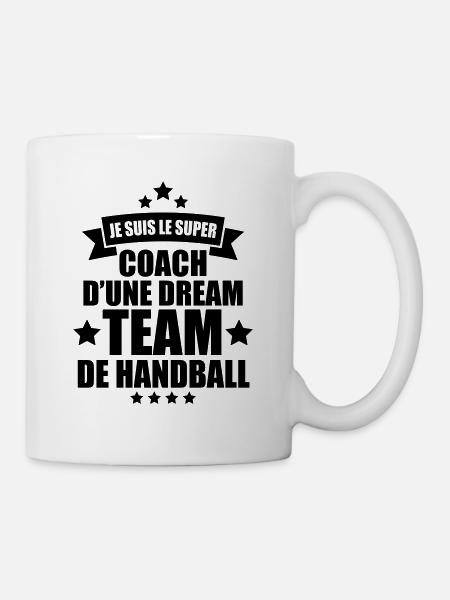 je suis le super coach d'une dream team handball - Mug blanc - blanc