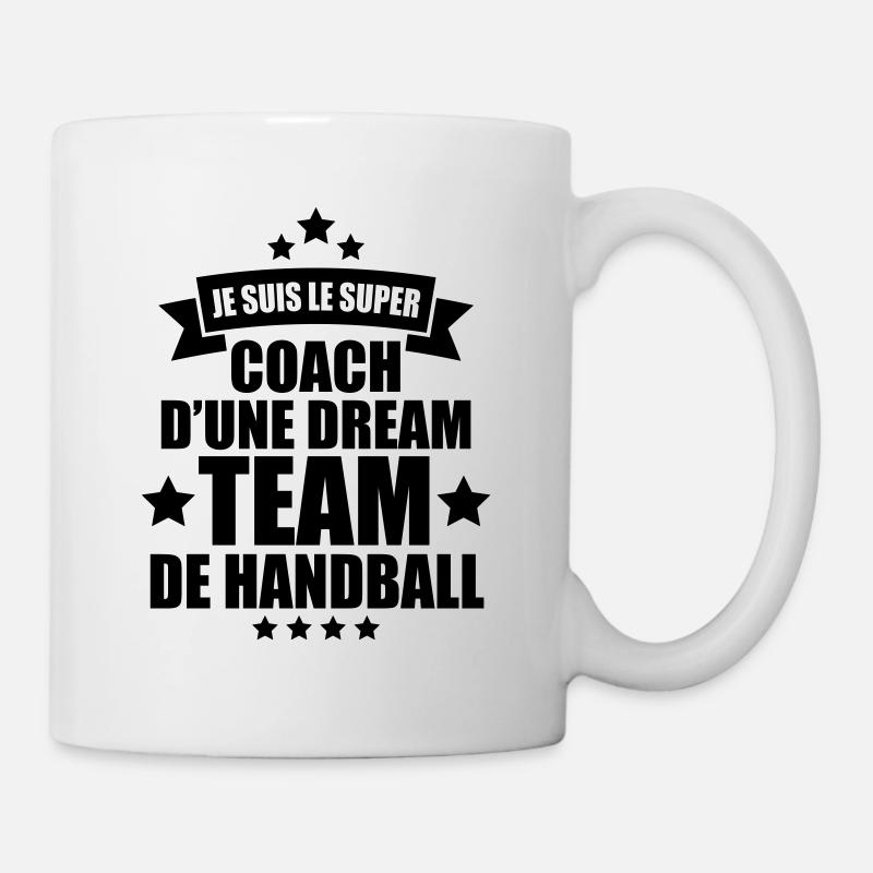 je suis le super coach d'une dream team handball - Mug blanc - blanc