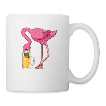 Bière flamant cadeau - Mug blanc - blanc - Droite