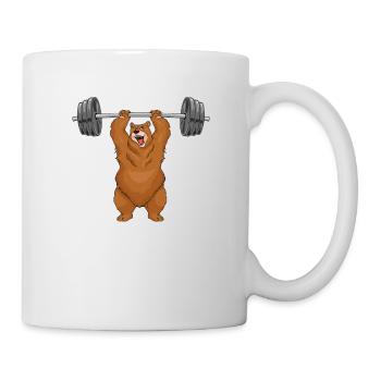 Ours haltérophile cadeau bodybuilder motivation - Mug blanc - blanc - Droite