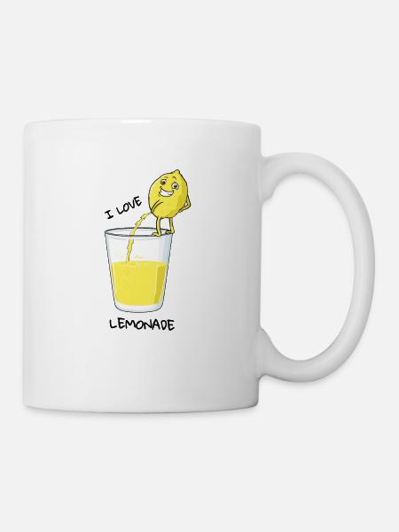 I love Lemonade Geschenk Zitrone pinkelt lustig - Tasse - Weiß