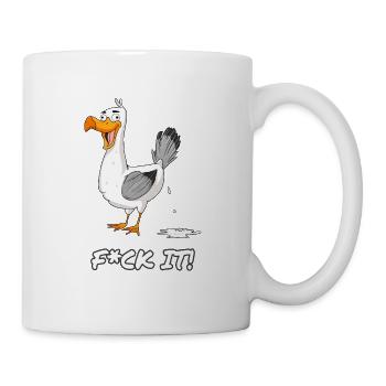 Fuck it seagull shit on it seagull shit bird poop - Mug - white - Right