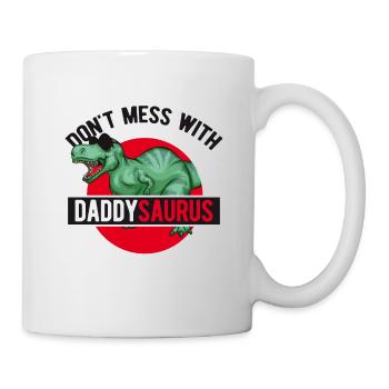 Geschenk Vater Geburtstag Vatertag Daddysauraus - Tasse - Weiß - Rechts