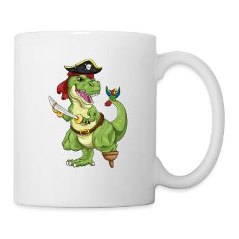T-Rex Pirate Dinosaur Pirate Pirate Costume - Mug - white - Right