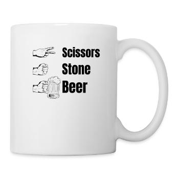 Scissors Stone Beer Booze Buddy Alcohol Malle Party - Mug - white - Right