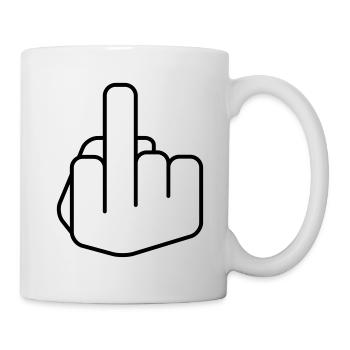 Doigt d'honneur picto - Mug blanc - blanc - Droite