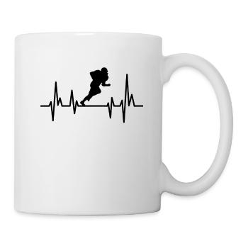 Battement de cœur de football américain - Mug blanc - blanc - Droite