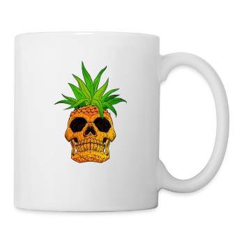 Pineapple Skull Skull Skeleton Halloween Hipster - Mug - white - Right