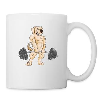 Labrador haltérophilie motivation gym gym - Mug blanc - blanc - Droite