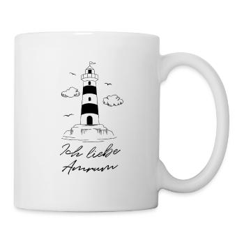Ich liebe Amrum Nordseeinsel Leuchtturm Insulaner - Tasse - Weiß - Rechts