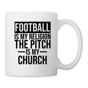 Fussball ist meine Religion - Tasse - Weiß - Rechts