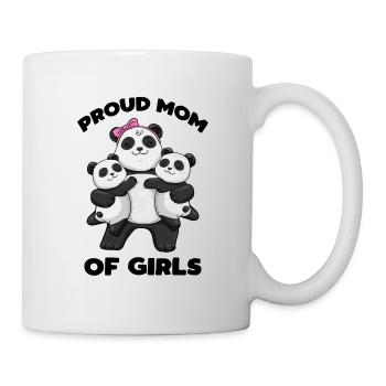Proud mom of Girls Panda Mama Pandabär Muttertag - Tasse - Weiß - Rechts
