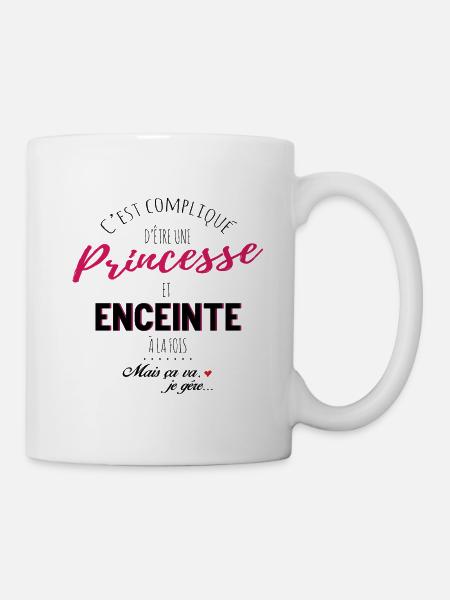 C'est compliqué d'etre une princesse et enceinte - Mug blanc - blanc