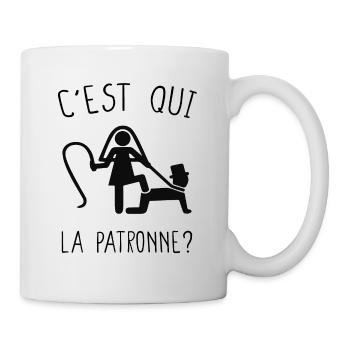 C'est qui la patronne / Cadeau mariage couple - Mug blanc - blanc - Droite