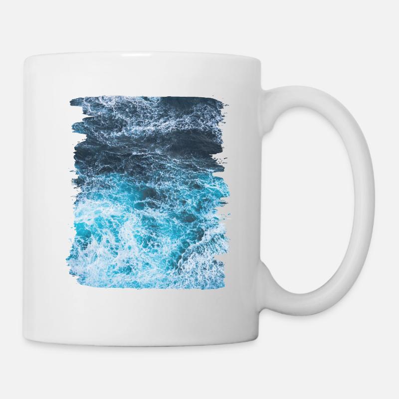 Vagues mer vacances d'été - Mug blanc - blanc