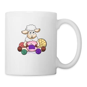 Crochet, crochet sheep, crochet sheep, yarn - Mug - white - Right