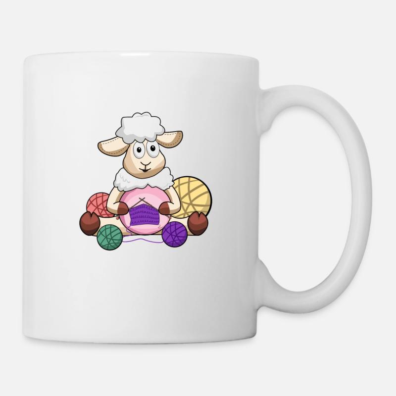 Crochet, mouton au crochet, mouton au crochet, fil - Mug blanc - blanc