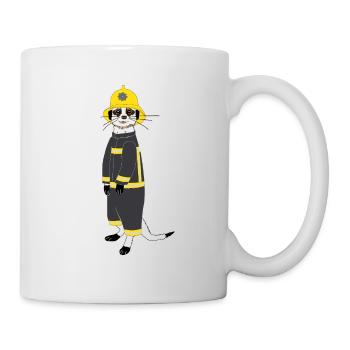 Funny Meerkat Fireman - Mug - white - Right