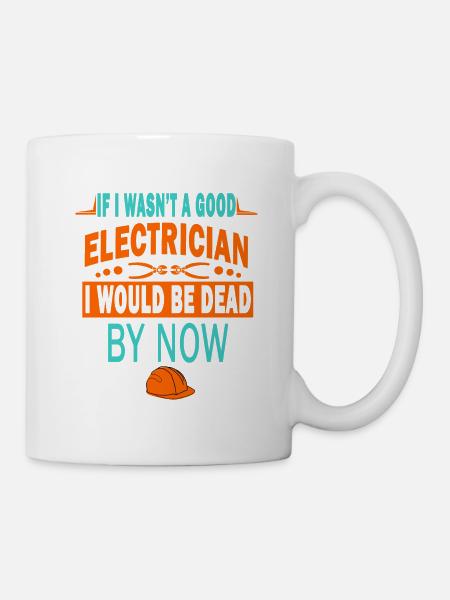 Elektricien, elektricien elektriciteit, elektronicatechnicus - Mok - wit