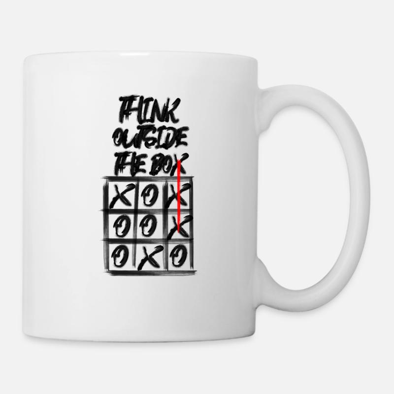 Penseur latéral créatif disant cadeau tic tac toe - Mug blanc - blanc