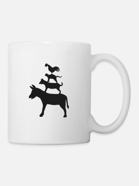 Bremen Town Musicians conte de fées Frères Grimm - Mug blanc - blanc