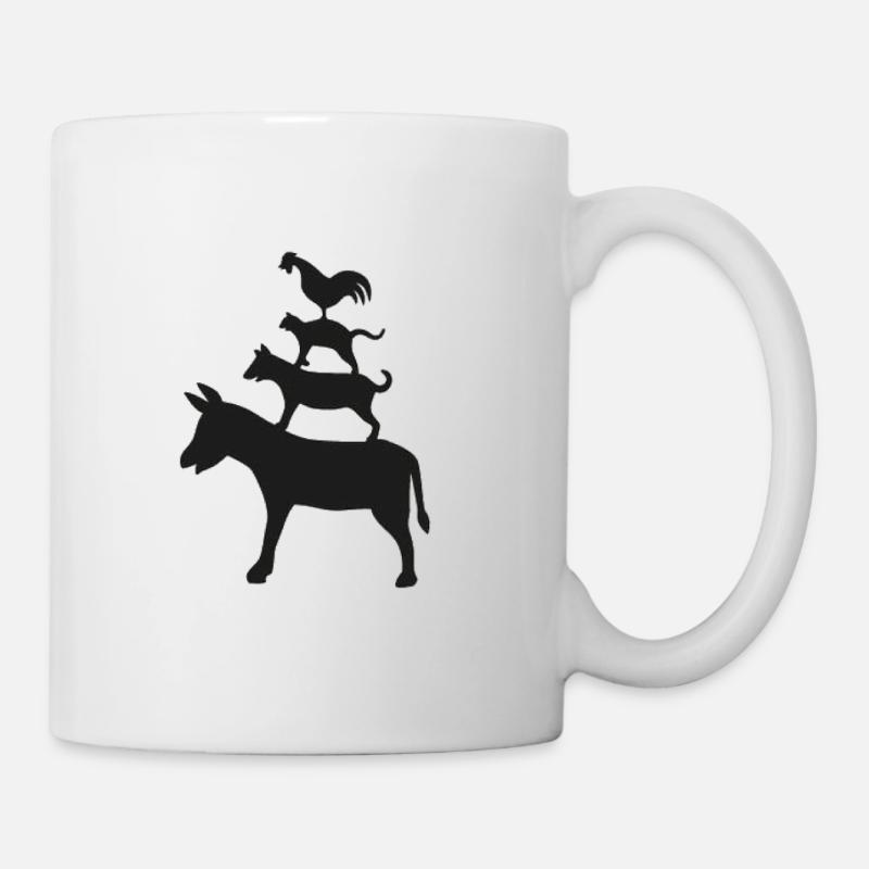 Bremer Stadtmusikanten Märchen Gebrüder Grimm - Tasse - Weiß