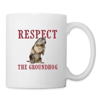 groundhog day, Murmeltiertag 2021, Schatten - Tasse - Weiß - Rechts