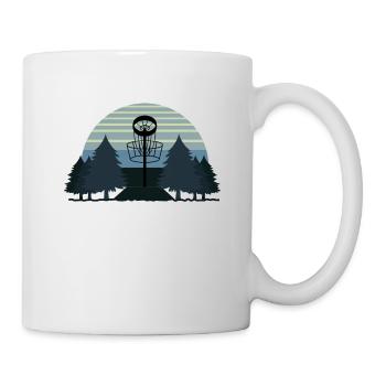 Frisbee Golf, Frisbee Golf blöder Baum, Korb - Mug - white - Right